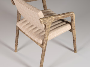 CHAIR Walnut Leather Modello 3D
