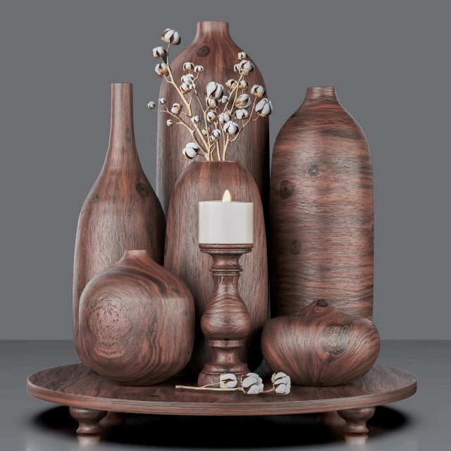 Vaso de madeira Modelo 3D .c4d .max .obj .3ds .fbx .stl .blend 