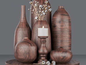Vase Wooden 3D Model
