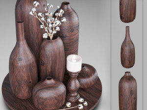 Vase Wooden 3Dモデル