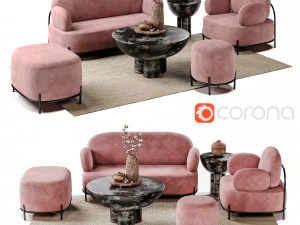 Ensemble meuble Coco rose Modèle 3D