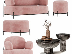Set furniture Coco pink 3D 模型