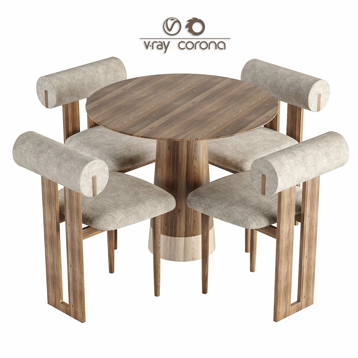 Dining set Hippo 3D Model .c4d .max .obj .3ds .fbx .stl .blend 