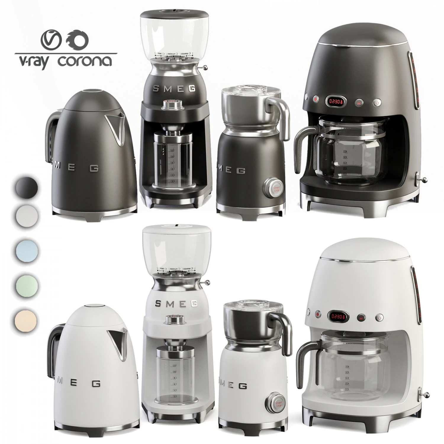 Conjunto Smeg Modelo 3D .c4d .max .obj .3ds .fbx .stl .blend 
