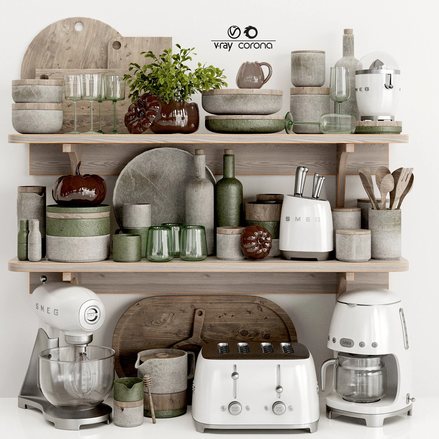 Kitchen accessories smeg 02 3D Model .c4d .max .obj .3ds .fbx .stl .blend