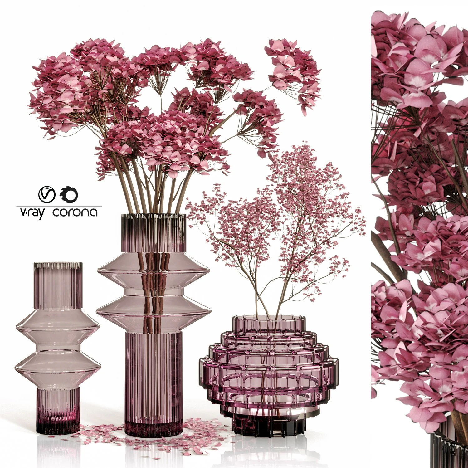 Pink bouquet 03 3D Model .c4d .max .obj .3ds .fbx .stl .blend 