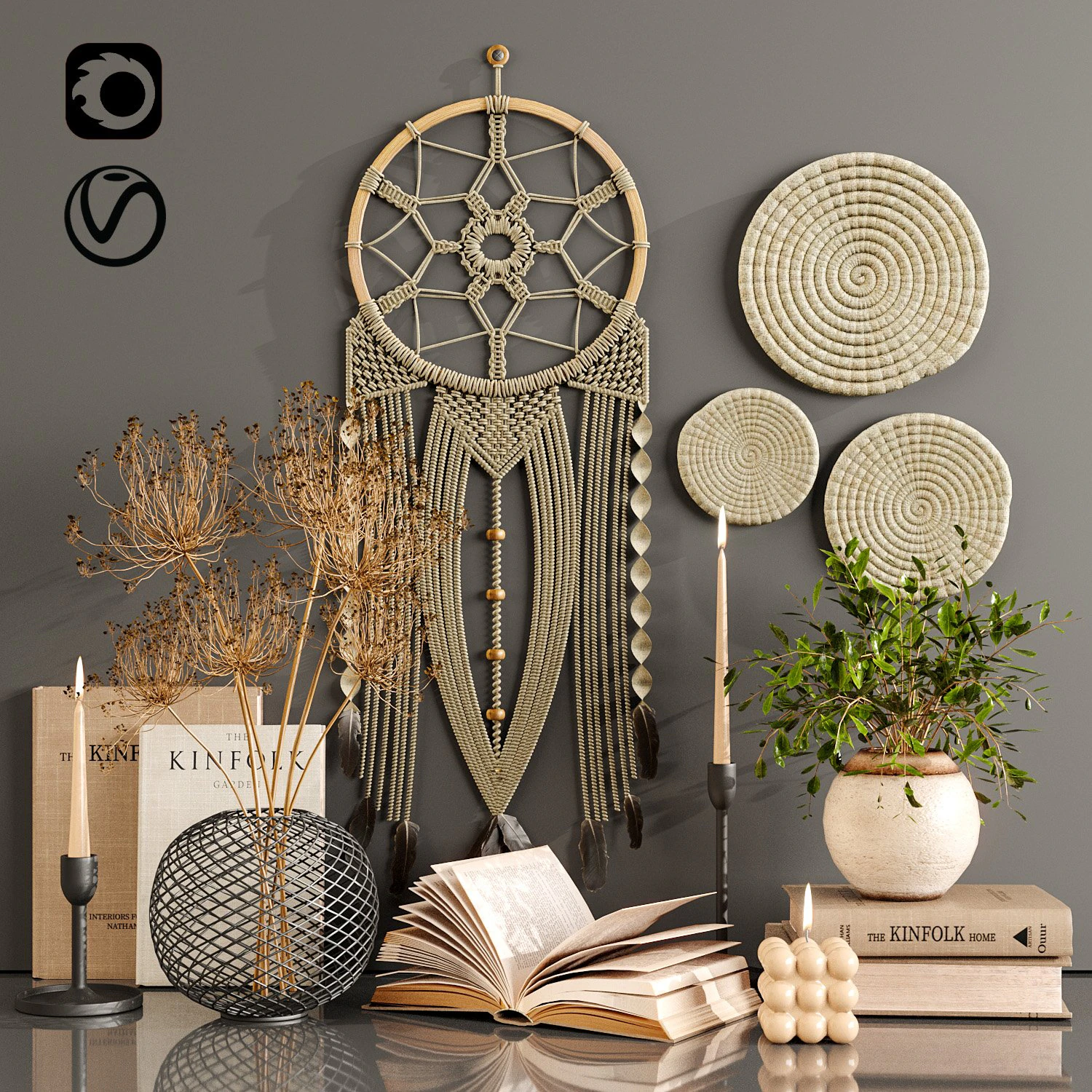 Decor set 004 3D Model .c4d .max .obj .3ds .fbx .stl .blend 