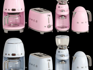 Conjunto de caf&eacute; Smeg 2 Modelo 3D