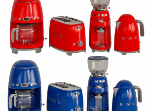 Conjunto de caf&eacute; Smeg 2 Modelo 3D