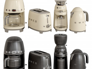 Smeg coffee set 2 Model 3D