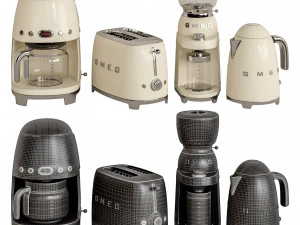 Conjunto de caf&eacute; Smeg 2 Modelo 3D
