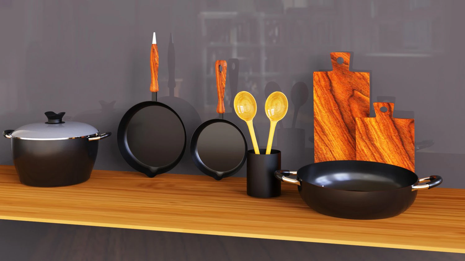 Non-Stick-Kitchen-Accessories 3D Model .c4d .max .obj .3ds .fbx .stl .blend 