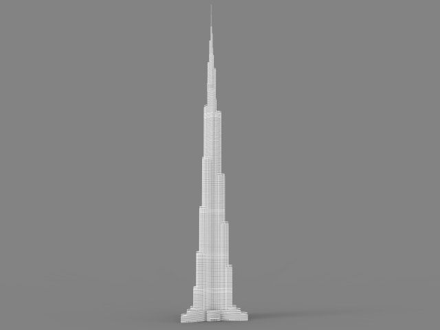 Burj Khalifa Modelo 3D .c4d .max .obj .3ds .fbx .stl .blend 