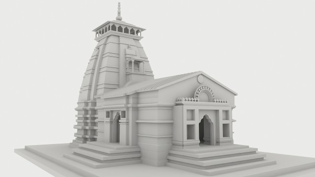 Kedarnath Temple 3D 모델 .c4d .max .obj .3ds .fbx .stl .blend 