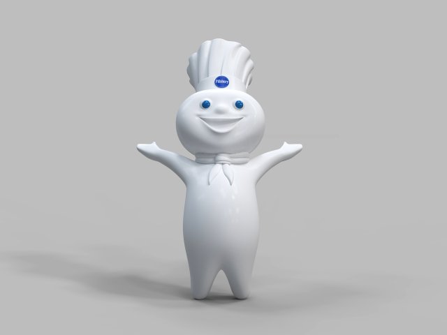 Pillsbury Mascot 3D 모델 .c4d .max .obj .3ds .fbx .stl .blend 