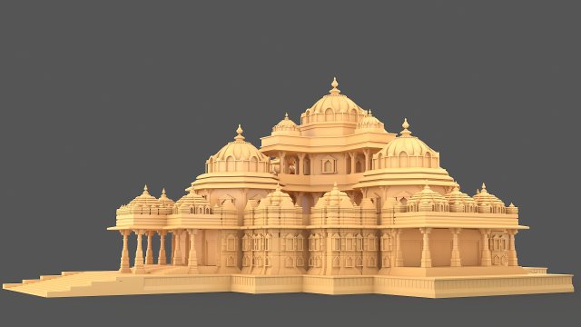 Akshardham Temple Model 3D .c4d .max .obj .3ds .fbx .stl .blend 