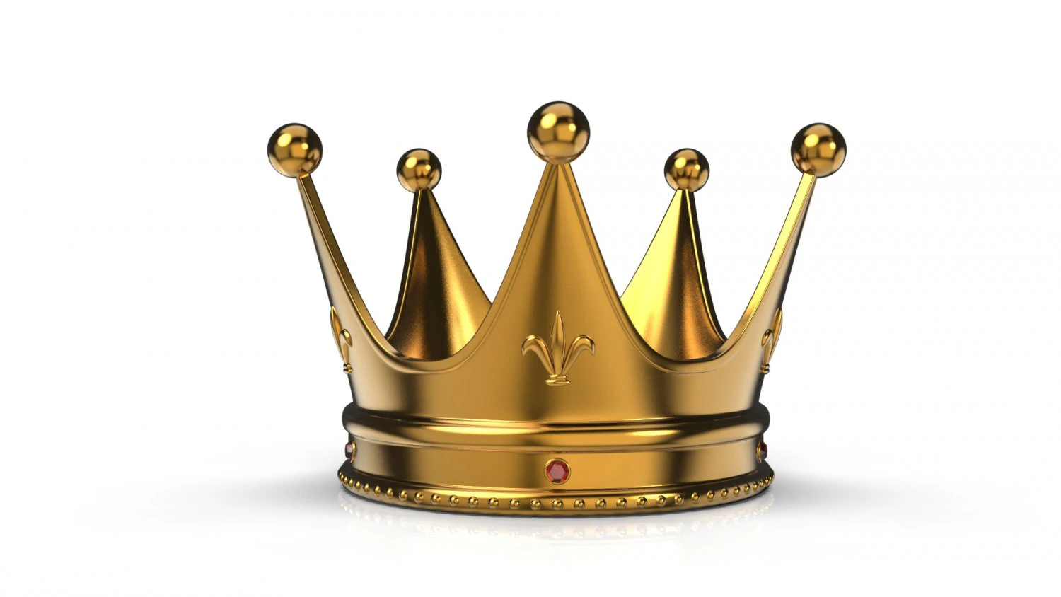 Gold Crown 3D Model .c4d .max .obj .3ds .fbx .stl .blend 