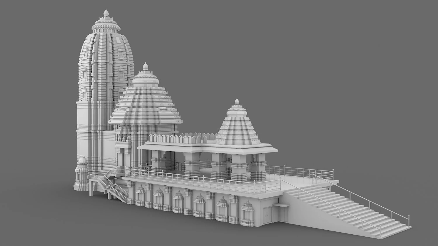 Jagannath Puri Temple 3D Model .c4d .max .obj .3ds .fbx .stl .blend