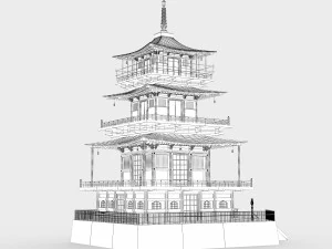 Japanese pagoda 3D Model