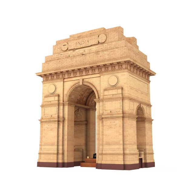 India Gate 3D Модель .c4d .max .obj .3ds .fbx .stl .blend 