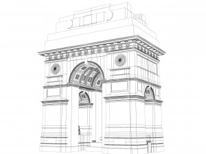 India Gate 3D Model
