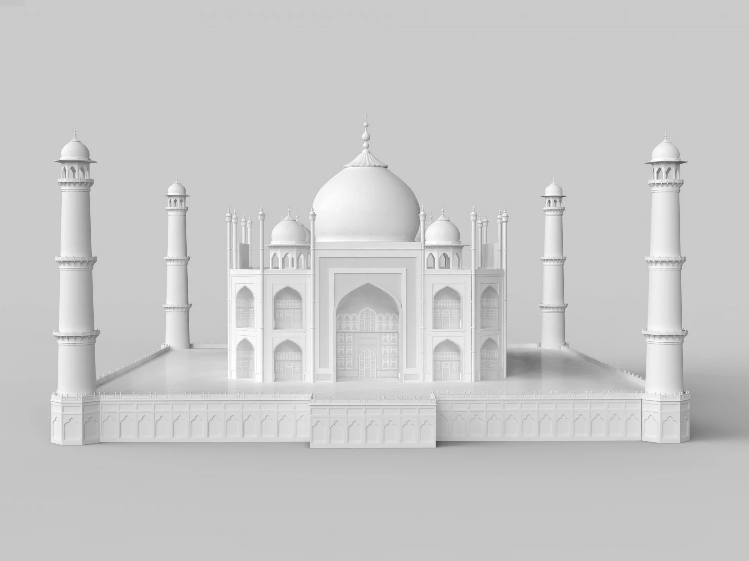 Taj Mahal 3D Model .c4d .max .obj .3ds .fbx .stl .blend 