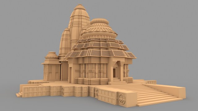 Konark Sun Temple 3D Model .c4d .max .obj .3ds .fbx .stl .blend 