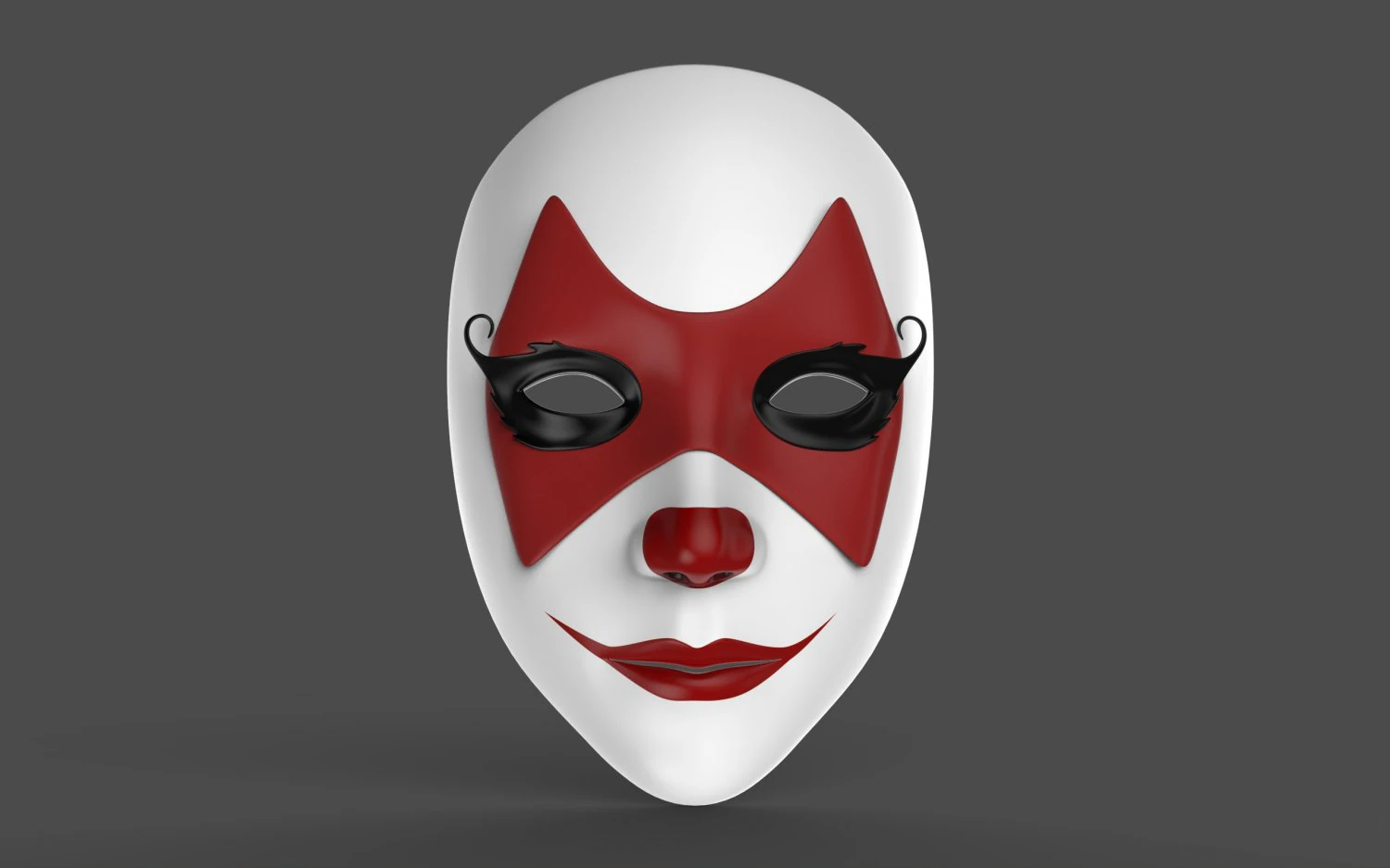Mask Women Clown 3D Model .c4d .max .obj .3ds .fbx .stl .blend 