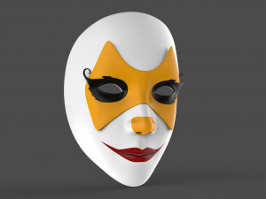 Mask Women Clown 3D Model