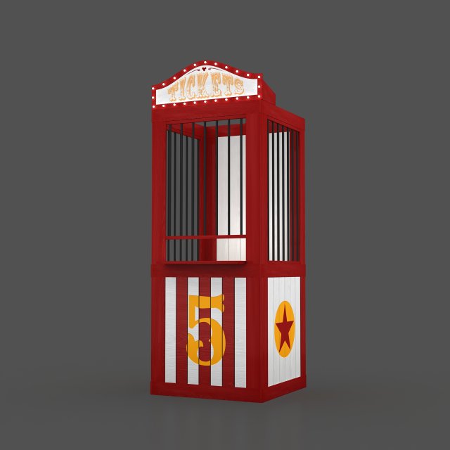 Ticket Counter Model 3D .c4d .max .obj .3ds .fbx .stl .blend 
