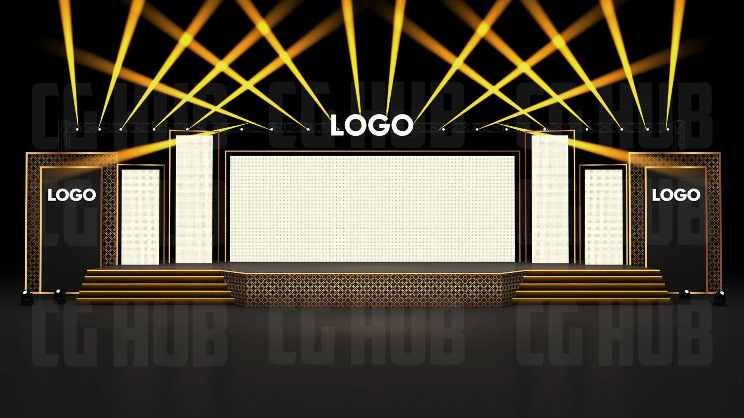 Оформление сцены мероприятия 3D Модель .c4d .max .obj .3ds .fbx .stl .blend 