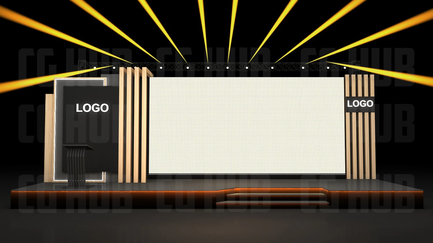 Event stage design 3D Model .c4d .max .obj .3ds .fbx .stl .blend 
