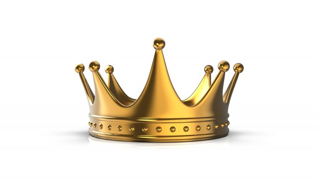 Gold Crown 3D Model .c4d .max .obj .3ds .fbx .stl .blend 