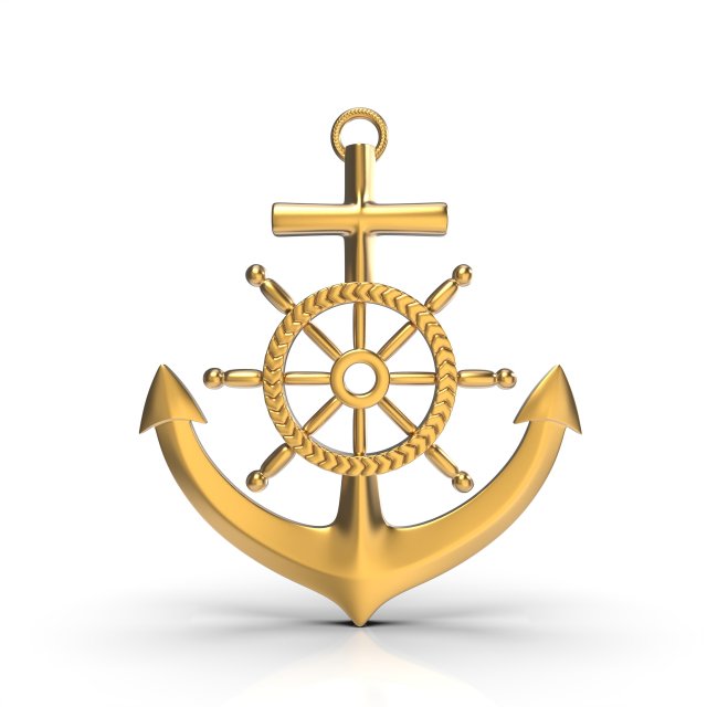 Anchor 3D Print Model .c4d .max .obj .3ds .fbx .stl .blend 
