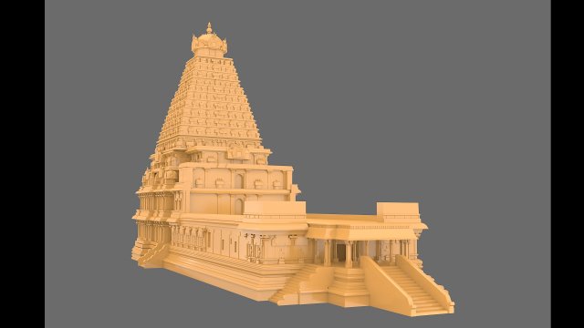 Brihadisvara Temple 3D 模型 .c4d .max .obj .3ds .fbx .stl .blend 