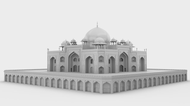 Humayun Tomb 3D 모델 .c4d .max .obj .3ds .fbx .stl .blend 