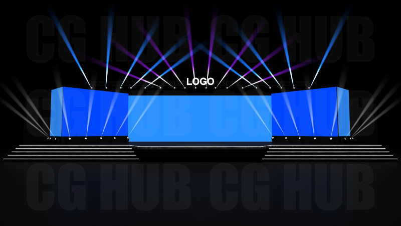 Event stage design Modèle 3D .c4d .max .obj .3ds .fbx .stl .blend 