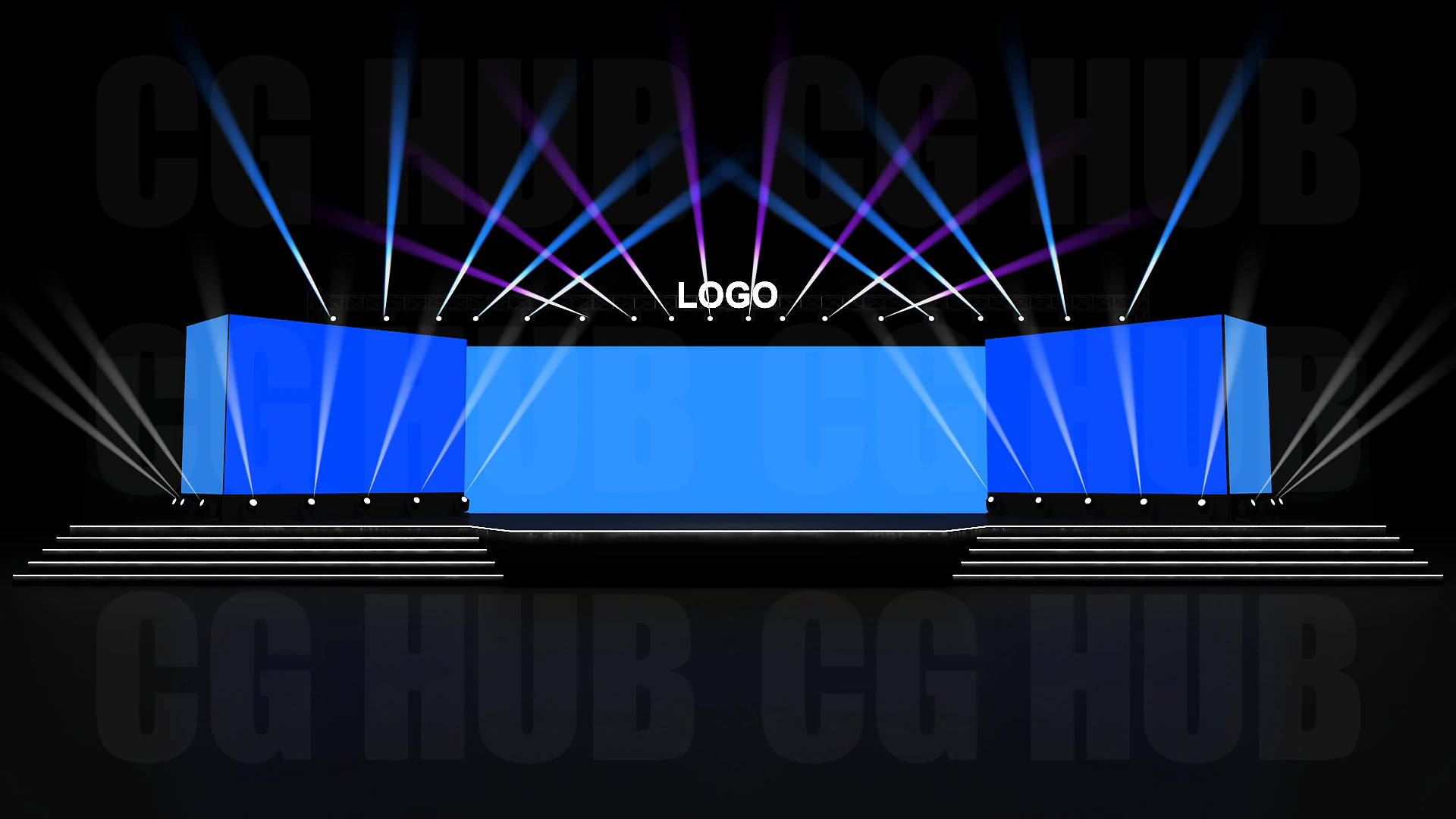 Event stage design 3D Model .c4d .max .obj .3ds .fbx .stl .blend 