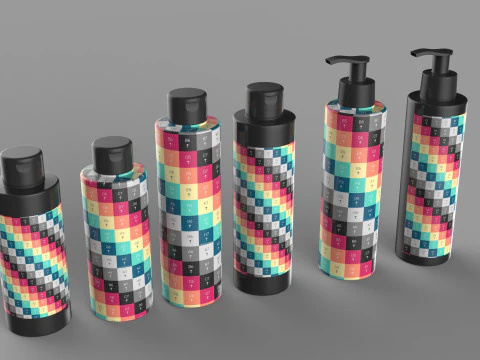 Cosmetic Bottles 3D Model