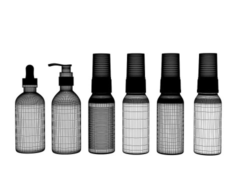 Cosmetic Bottles 3D मॉडल