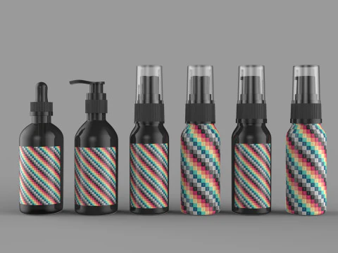 Bouteilles cosm&eacute;tiques Modèle 3D