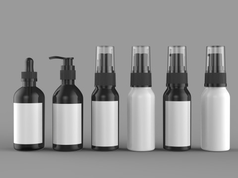 Cosmetic Bottles 3D मॉडल