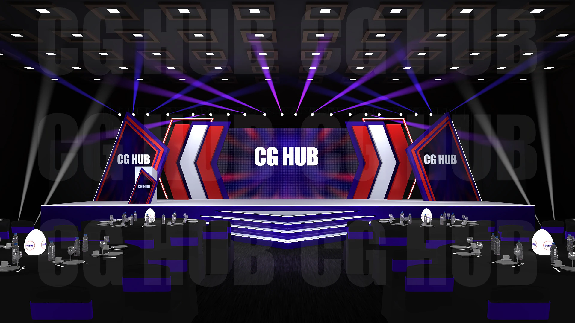 Event stage design 3D Model .c4d .max .obj .3ds .fbx .stl .blend 