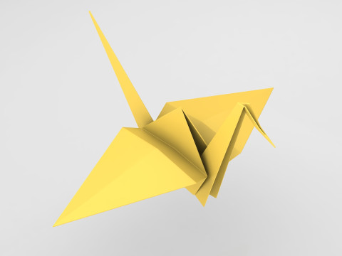 Origami Crane 3D Model