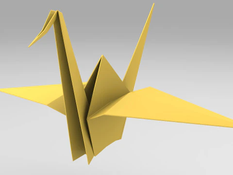 ओरिगामी क्रेन 3D मॉडल