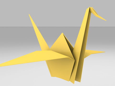 Origami Crane 3D Model