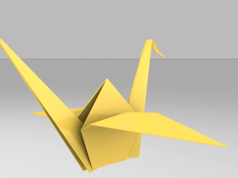 Origami Crane 3D Model