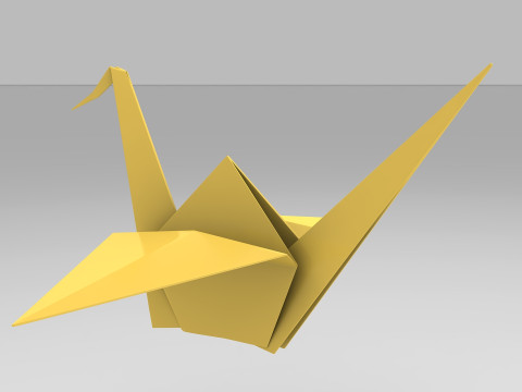 Origami Crane 3D Model