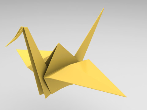 Origami Crane 3D Model