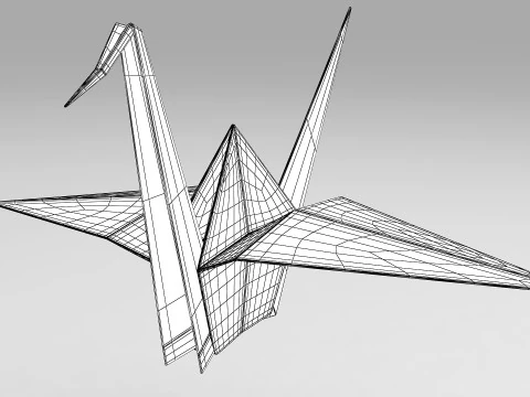 ओरिगामी क्रेन 3D मॉडल